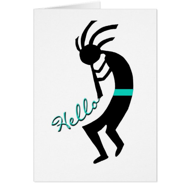 Cartão Kokopelli - Jogador de Flute Americano Nativo (Frente)