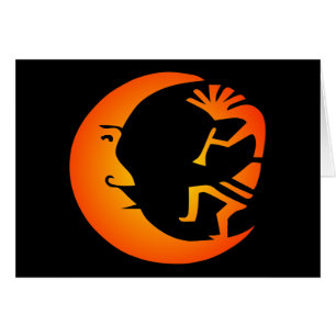 Cartão Kokopelli Lua-Preto
