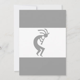 Cartão Kokopelli prata e branco 3