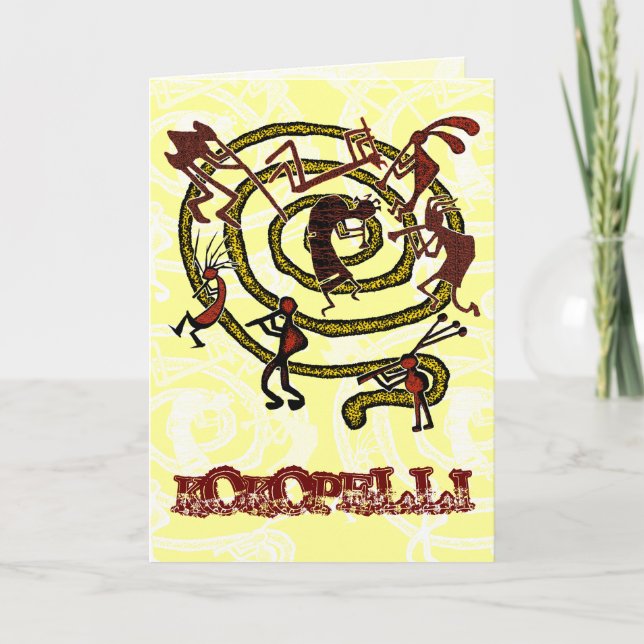 Cartão Kokopelli & Spiral - Greeting Card #1 (Frente)