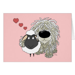 Cartão Komondor - ovelha do amor de I!