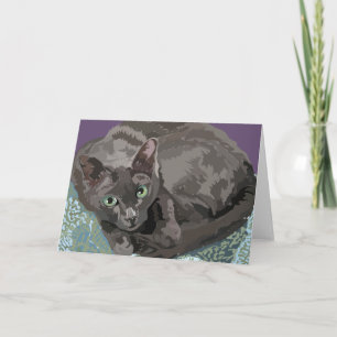 Cartão Korat the Good Luck Cat greeting card