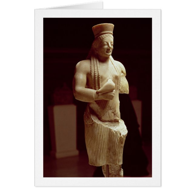 Cartão Kore figura de uma jovem ateniense segurando um b (Frente)