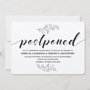Cartão kraft de casamento adiado