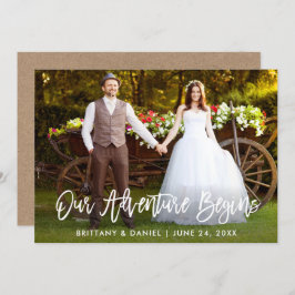 Cartão Kraft Nossas Aventuras Começam com Escrita