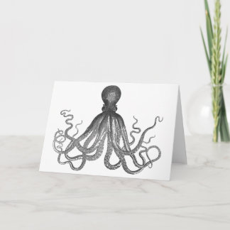 Cartão Kraken - polvo gigante preto/Cthulu