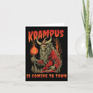 Cartão Krampus Está Chegando No Feriado De Natal Da Cidad