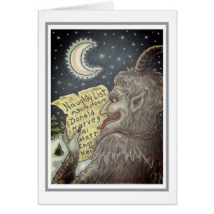CARTÃO KRAMPUS NAUGHTHT LIST CHRISTMAS GREETING CARD B