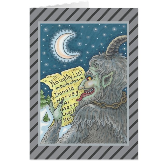 CARTÃO KRAMPUS NAUGHTHT LIST CHRISTMAS GREETING CARD B (Frente)