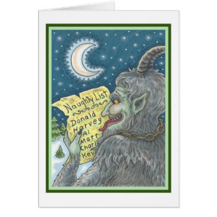 CARTÃO KRAMPUS NAUGHTHT LIST CHRISTMAS GREETING CARD B