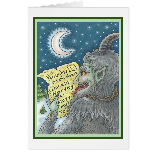 CARTÃO KRAMPUS NAUGHTHT LIST CHRISTMAS GREETING CARD B (Frente)