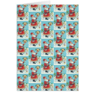 CARTÃO KRIS KRINGLE E CARDINAL CHRISTMAS GREEETING CARD B