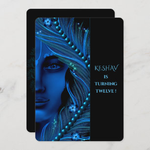 Cartão Krishna para aniversário - Arte Krishna