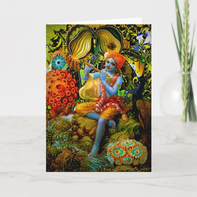 Cartão Krishna's Flute (Frente)