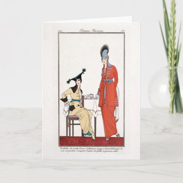 Cartão KRW Costumes Parisiens 1914 Blank Note Card (Frente)
