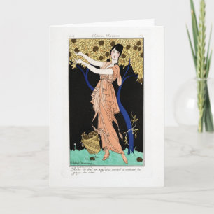 Cartão KRW Costumes Parisiens 1914 Blank Note Card