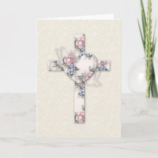 Cartão KRW Floral Cross e Dovs