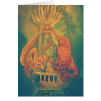 CARTÃO KUAN YIN E O DRAGÃO