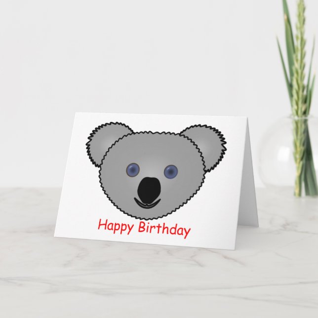 Cartão Kudely Koala Birthday (Frente)