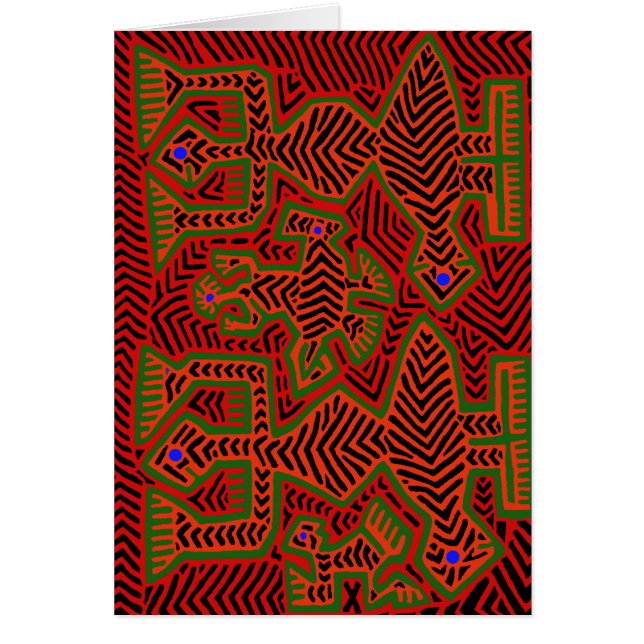 Cartão Kuna Indian Mola Spirits (Frente)