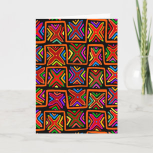 Cartão Kuna Indian Mola Verificação Tribal - Vermelho