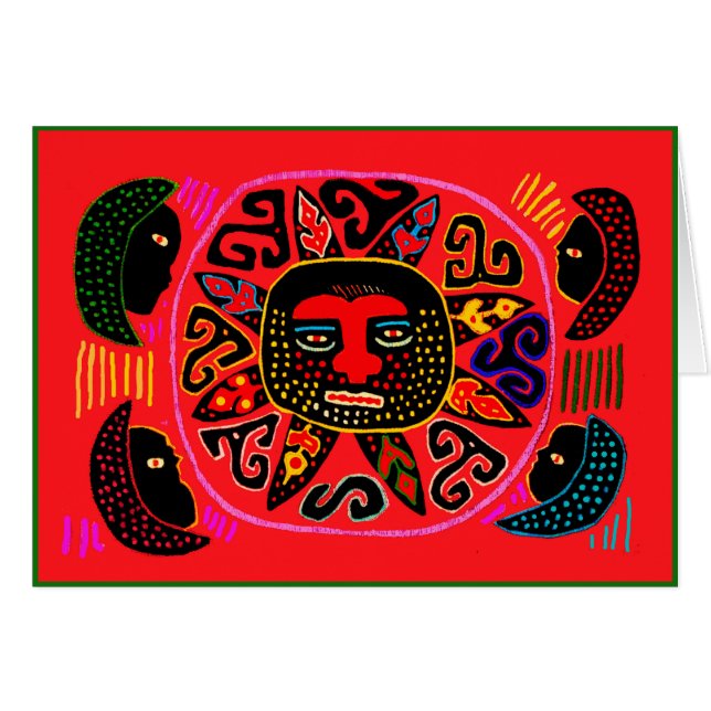 Cartão Kuna Tribal Del Sol (Frente Horizontal)