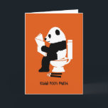 Cartão Kung Pooh Panda Funny Birthday<br><div class="desc">Uma paródia humorística usando trabalho de arte de um Panda em um banheiro lendo o jornal.</div>