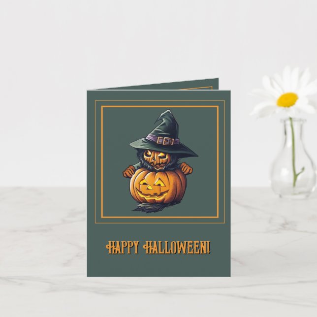 Cartão Kürbishexe im Katzenkostüm -  (Planta pequena)