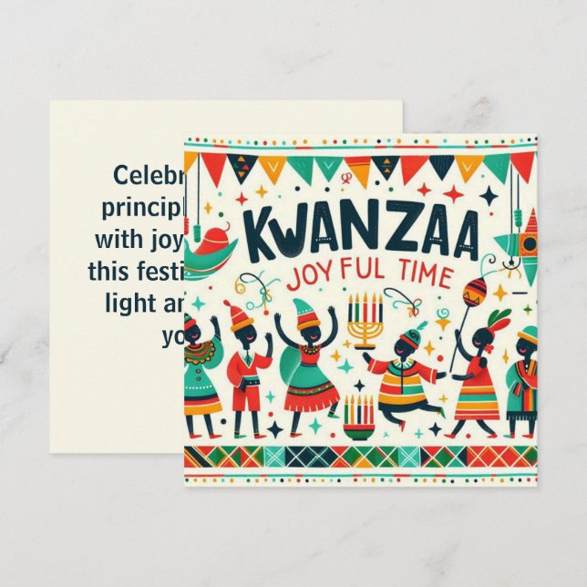 Cartão Kwanzaa (Frente/Verso)