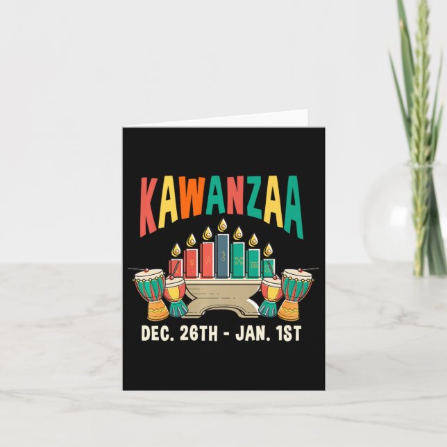 Cartão Kwanzaa 26 de dezembro - 11 de janeiro - Velas de  (Frente)