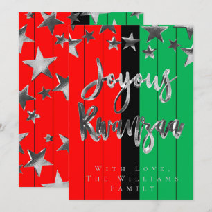 Cartão Kwanzaa Joyous com Script de Padrão Verde P