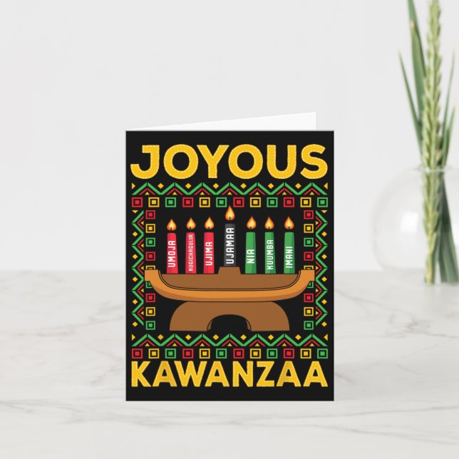 Cartão Kwanzaa - Kwanzaa Alegre  (Frente)