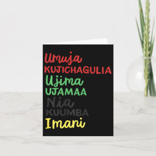 Cartão Kwanzaa Sete Princípios Natal Afro-Americano