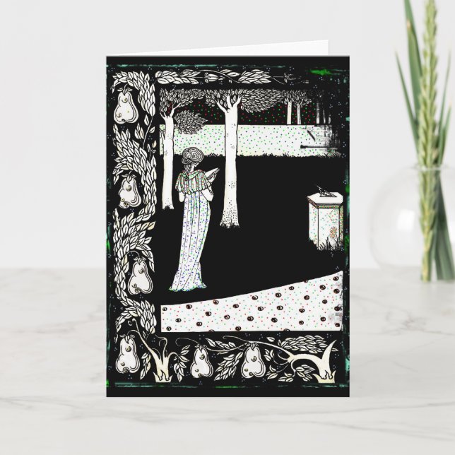 Cartão La Beale Isolde Reading in the Garden (Frente)