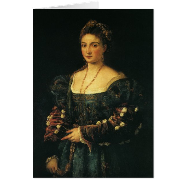 Cartão La Bella, Duquesa de Urbino por Titian (Frente)