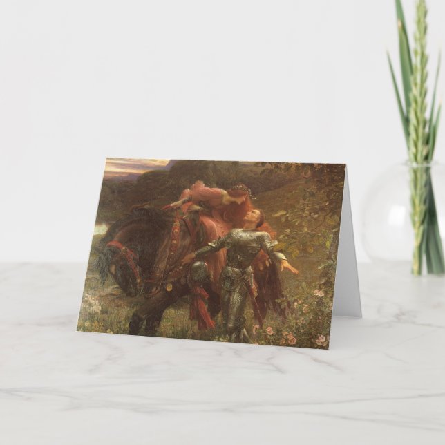 Cartão La Belle Dame sans Merci por Sir Frank Dicksee (Frente)