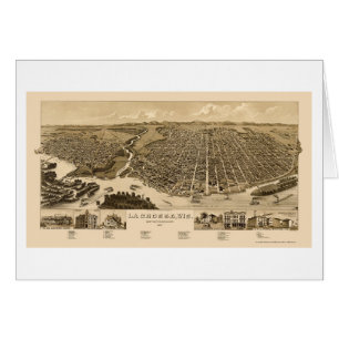 Cartão La Crosse, mapa panorâmico -1887 dos WI