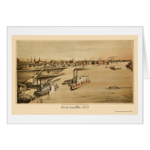Cartão La Crosse, mapa panorâmico dos WI - 1873