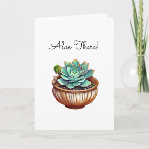 Cartão Lá Em Cima! Watercolor Aloe Vera Plant