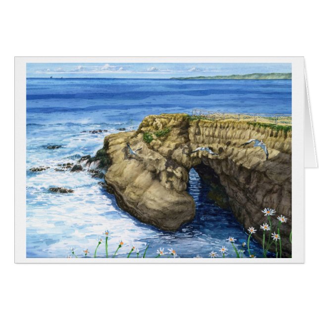 CARTÃO LA JOLLA CAVE, LA JOLLA, CALIFORNIA (Frente Horizontal)