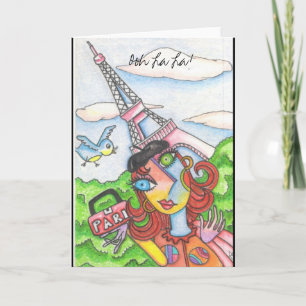 Cartão La La La! Mulher em Paris