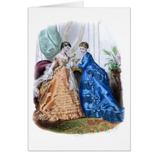 Cartão La Mode Illustree Peach e Blue Gown
