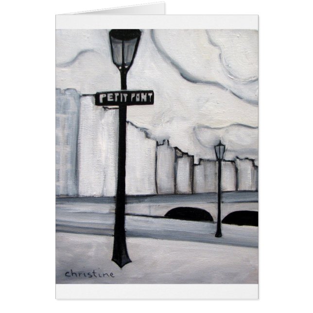 Cartão La pequeno Pont, Paris France (Frente)