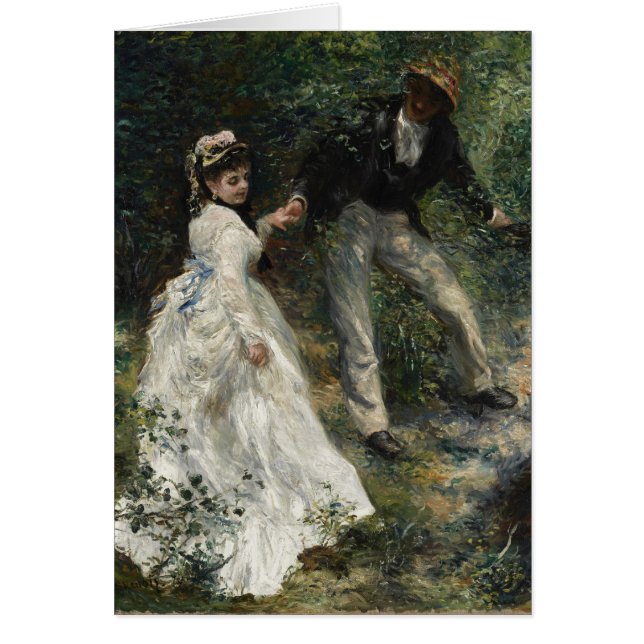 Cartão La Promenade Renoir Impressionista Pintura (Frente)