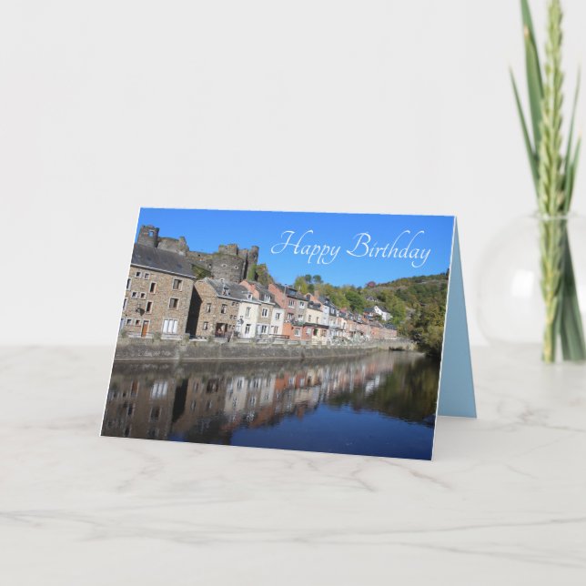 Cartão La Roche en Ardenne View, Bélgica Aniversário (Frente)
