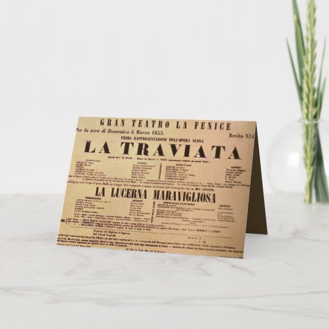 Cartão La Traviata World Premiere Poster (1853) (Frente)