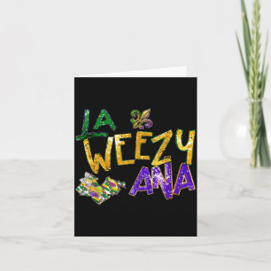 Cartão La weezy ana contas do carnaval de mardi gras em N