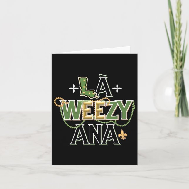 Cartão La Weezy Ana Mardi Gras (Frente)