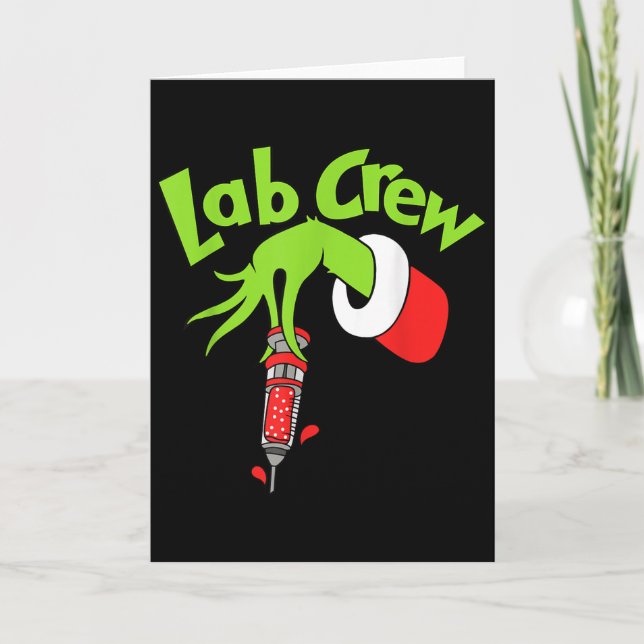 Cartão Lab Crew Merry Christmas Laboratory Tech Nurse Xma (Frente)