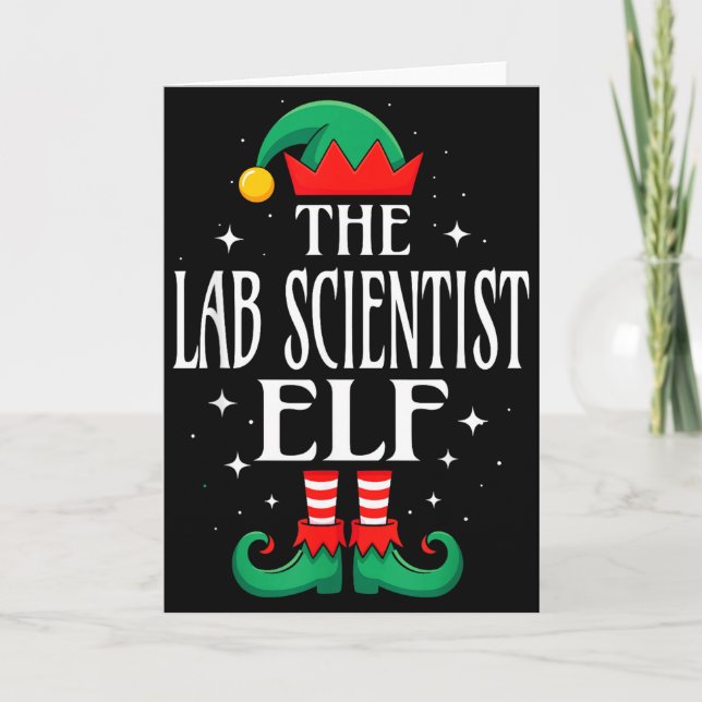 Cartão Lab Scientist Elf Job Title Funny Christmas Matchi (Frente)